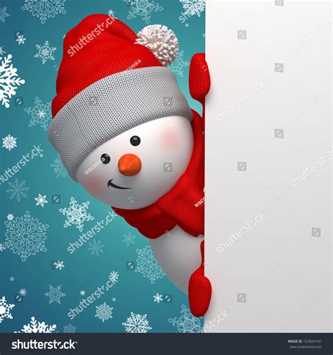 christmas greeting card 3d snowman looking stock illustration 157824191 shutterstock