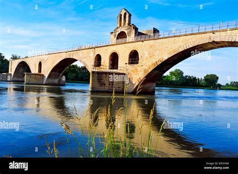 A View Of The Pont Saint Benezet Or Pont Davignon Bridge In Avignon