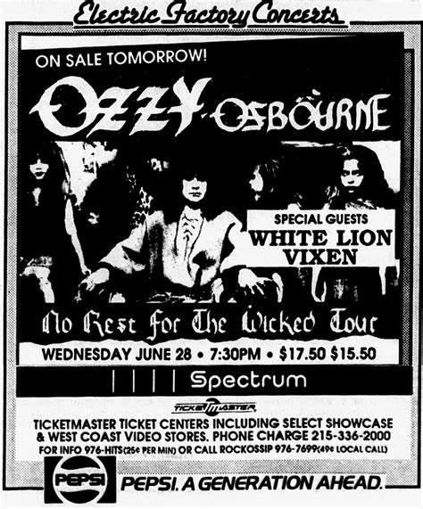 Ozzy Osbournes 1981 Concert And Tour History Concert Archives