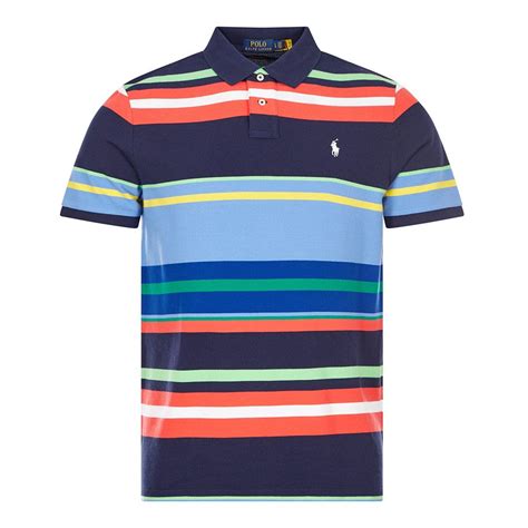 Ralph Lauren Polo Shirt Navy Multi Stripe Aphrodite