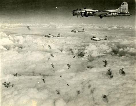 Us B 17 Flying Fortress Bombers Flying In Formation Among