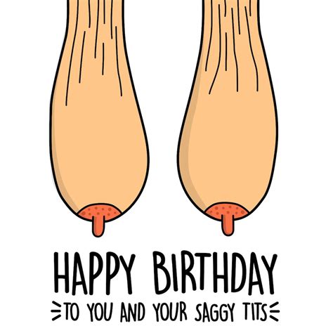 Funny Birthday Card Happy Birthday Saggy Boobs Rude Boobs Etsy Australia