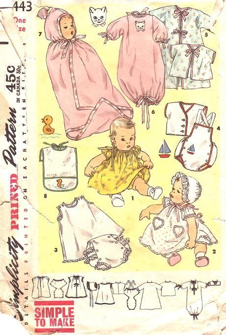 Simplicity 1443 Layette Pattern Childrens Sewing Patterns