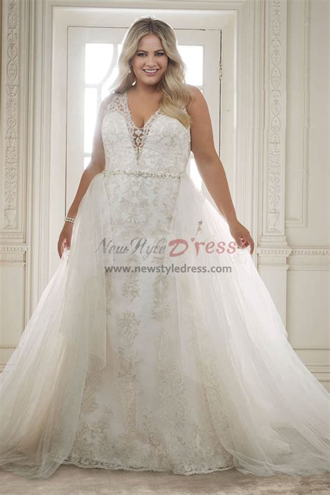 Plus Size Wedding Dresses With Detachable Skirt Train Nw 418