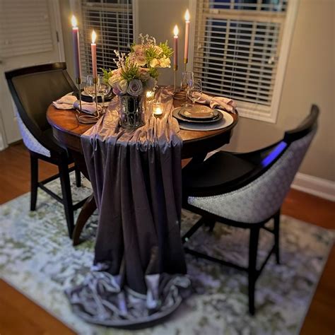 Romantic Dinner Table Setting For Valentines Day At Home