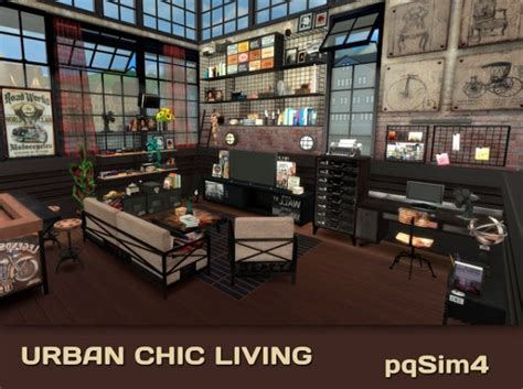 Pqsims4 Urban Chic Livingroom • Sims 4 Downloads