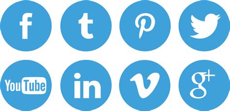 Download Hd Social Media Icons Blue Social Media Icons Png
