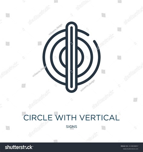 Circle Vertical Line Sign Thin Line Stock Vector Royalty Free