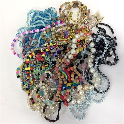 Mixed Lot Of Beads And Jewelry Junk Drawer For Camp Crafts