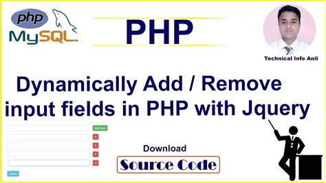 Add Remove Input Fields In Php With Jquery Dynamic Add Remove Input