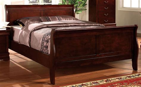 Louis Philippe Ii Cherry King Sleigh Bed From Furniture Of America Cm Ch Ek Bed Coleman