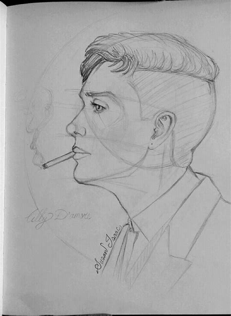 Cillian Murphy As Tommy In The Peaky Blinders By Susan Isaac Dibujos Faciales Dibujos Hípster