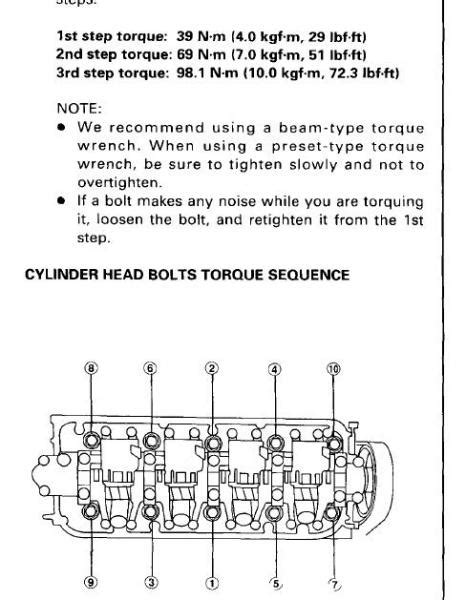 2010 Honda Odyssey Head Bolt Torque Specs