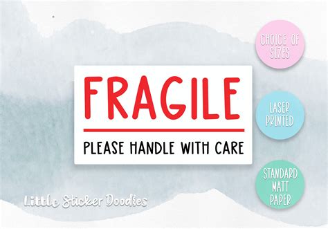 Fragile Please Handle With Care Labels Packaging Stickers Etsy Uk