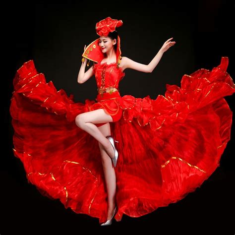 women s flamenco dancing dresses spanish bull dance skirt samba dancing dresses big skirted