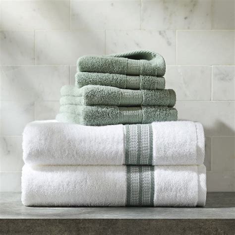 Better Homes And Gardens 6 Piece Bath Towel Set Green Solidstripe