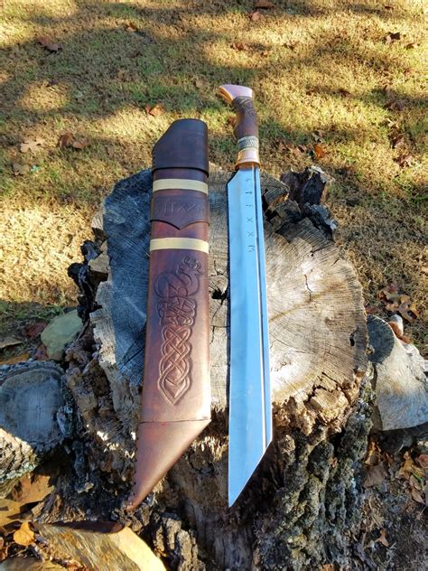 Hand Forged Sword Viking Seax Norseman Longsax Etsy