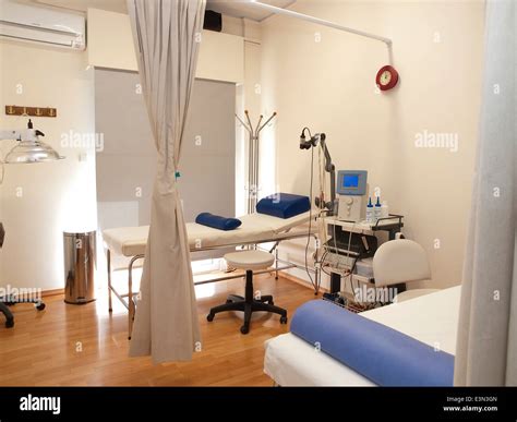 Physical Therapy Physiotherapy Room With Equipment Stock Photo
