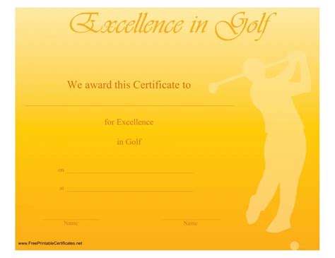 Free Printable Golf Certificates Printable Word Searches