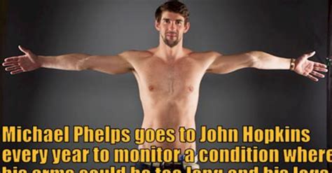 stunning facts  michael phelps    knew arm span memes
