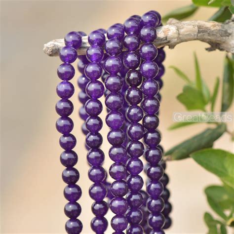 Grade A Natural Purple Jade Beads 6mm 8mm 10mm 12mm Smooth Etsy