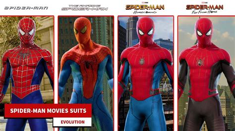 Evolution Of Spider Man Movies Suits In Spider Man Games YouTube