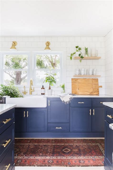 Pp, lacquer, wood veneer, solid wood, melamine, etc. Benjamin Moore Hale Navy white and blue kitchne tow toned ...