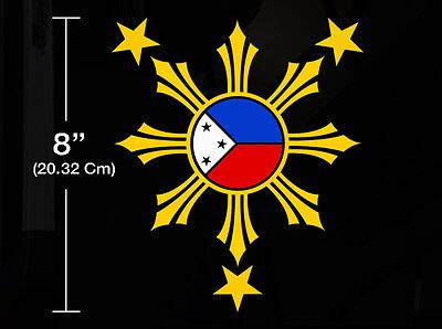 Filipino Vinyl Car Decal Sticker H W Philippine Flag Theme