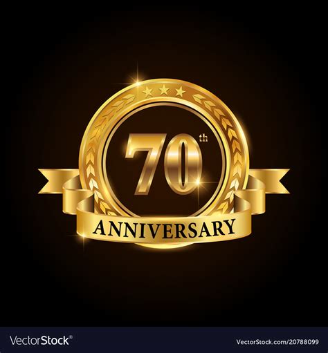 70 Years Anniversary Celebration Logotype Vector Image