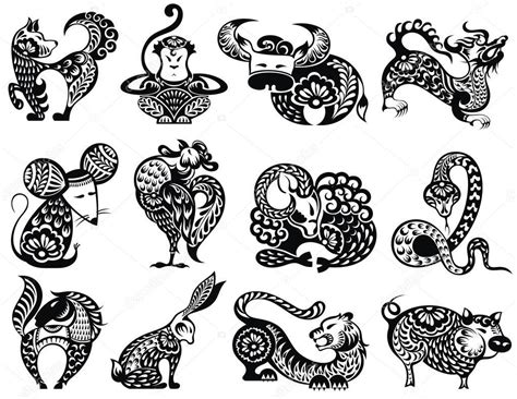 There are 12 zodiac signs, and each sign has its own strengths and weaknesses, its own specific traits, desires and attitude towards life and people. 12 Chinese zodiac signs with decorative elements — Stock ...