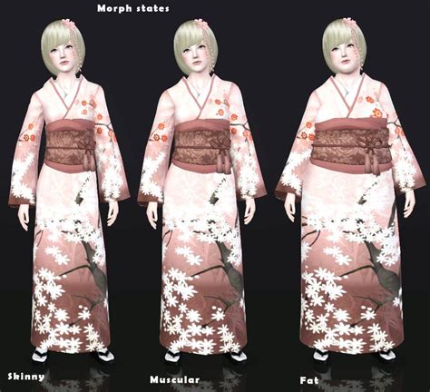 Mod The Sims Updatedtraditional Japanese Clothing Set Japanese