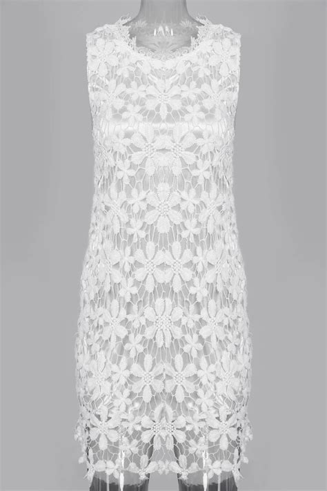 [41 off] sleeveless lace see thru club dress rosegal