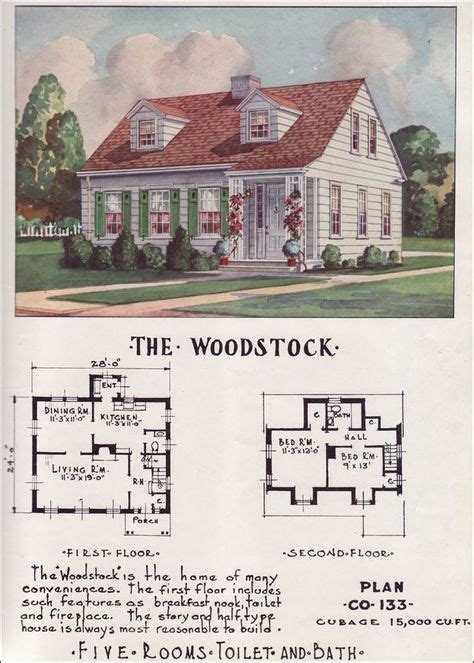 Small Mid Century Cape Cod Cottage Nationwide House Plan Service