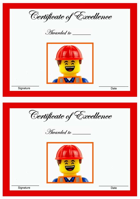 We offer over 500 different certificates to ensure the best fit for. The Lego Movie Awards | Birthday Printable