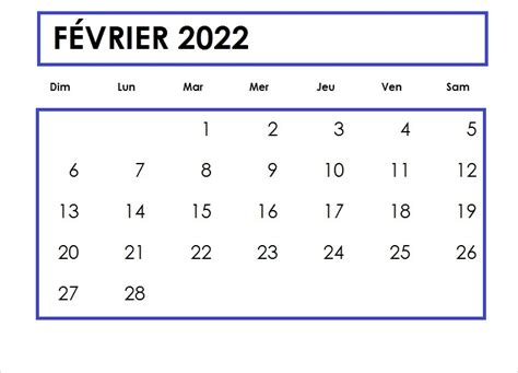 Gratuit Imprimable Février 2022 Calendrier Modèle Pdfexcel The