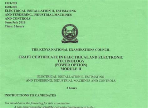 Certificate In Electrical And Electronic Engineering Module 2 Knec Past