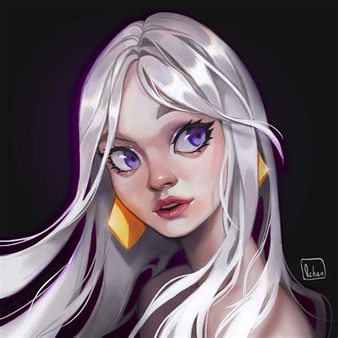 Pin By Saveme On Your Pinterest Likes Hair Painting White Hair Art Girl
