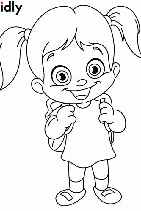 School Girl Colouring Pages Clip Art Library