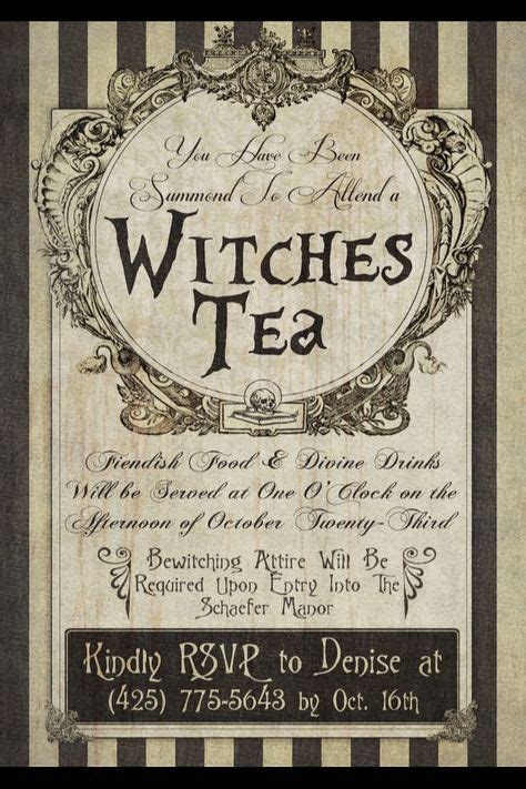 Witches Tea Invitation Love This Idea Of A Witches Tea Around Halloween