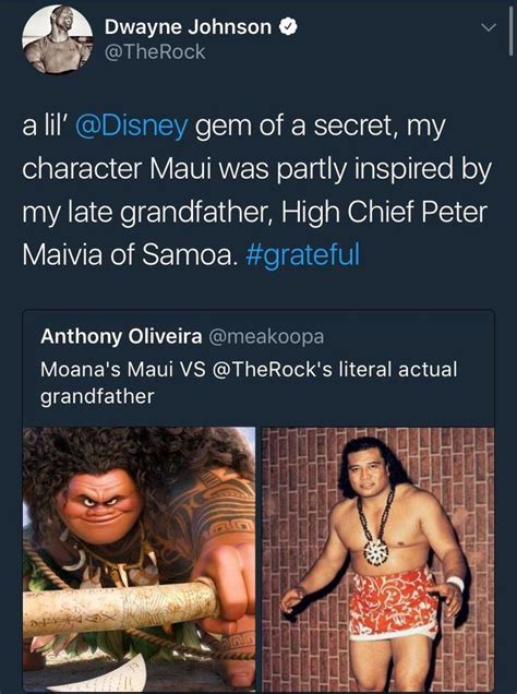 Moana Character Maui Was Inspired By The Rocks Late Grandfather