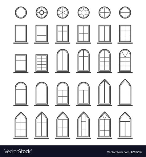 Different Types Of Windows Eps10 Royalty Free Vector Image