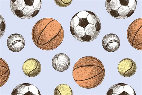 Sports Balls Print A Wallpaper