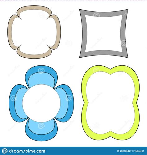Flat Different Colored Frames For Banner Design Vector Illustration