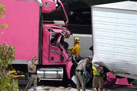 Driver Hospitalized After Big Rig Smashup On 710 Freeway • Long Beach