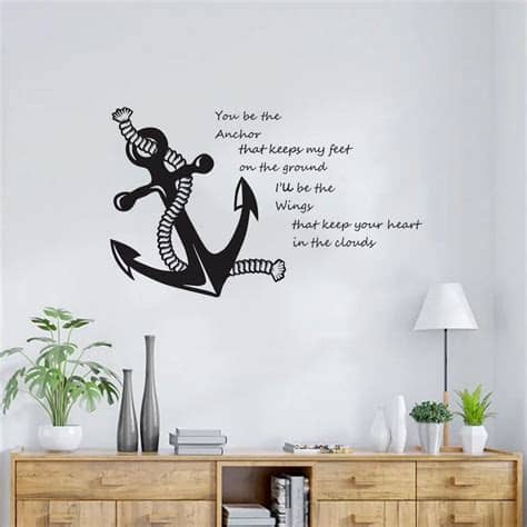 Sailing Quote with Anchor Wall Decal Nautical Quotes Wall ...