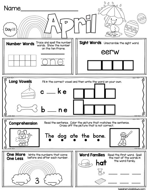 Kindergarten Activities For April