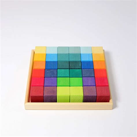 Grimm Rainbow Square Mosaic Puzzle 36 Cubes Dragonfly Toys