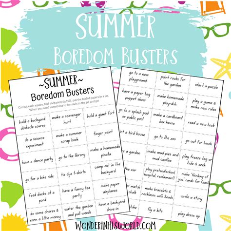 Summer Boredom Busters For Kids