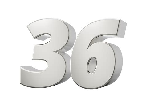 Silver 3d Numbers 36 Thirty Six 3d Illustration 32724983 Png