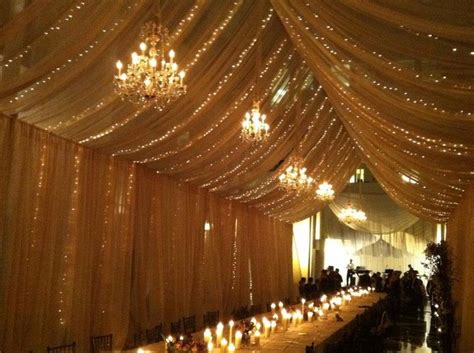 Ceiling Drape With Market Lights Ceiling Draping Reception Ceiling